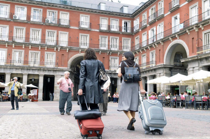 Turistas en la Plaza Mayor, Madrid