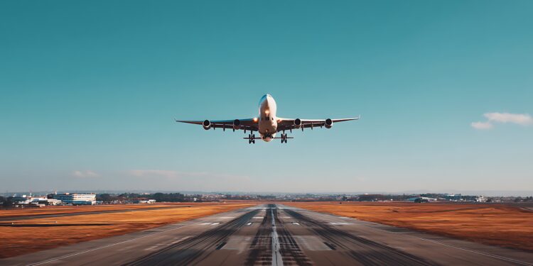Avión en despegue.