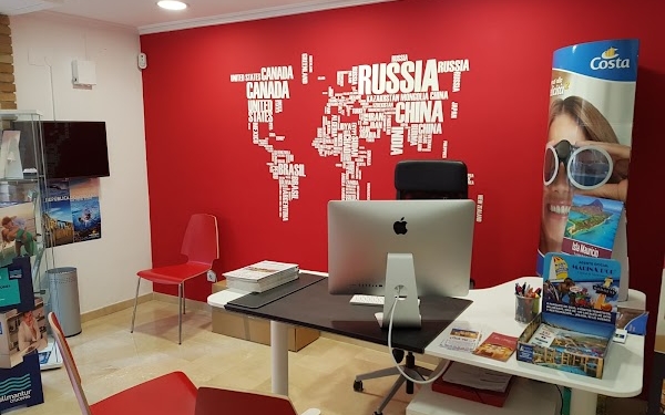 Oficina de agencia de viajes.