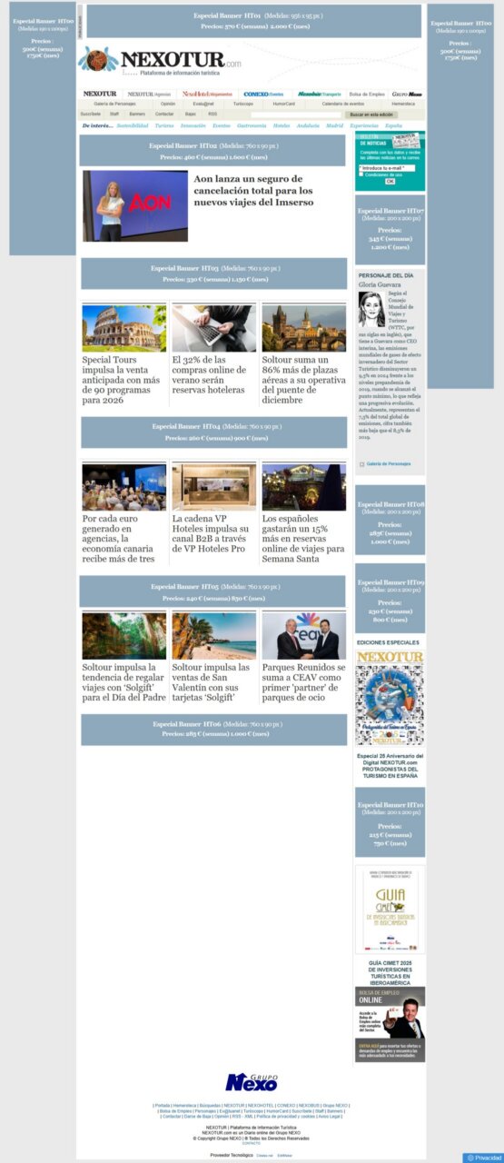 Banner publicitario de promociones especiales en Nexotur