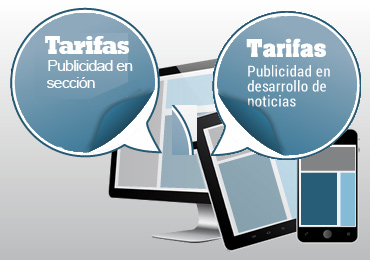 Gráficos sobre tarifas de publicidad en diferentes secciones