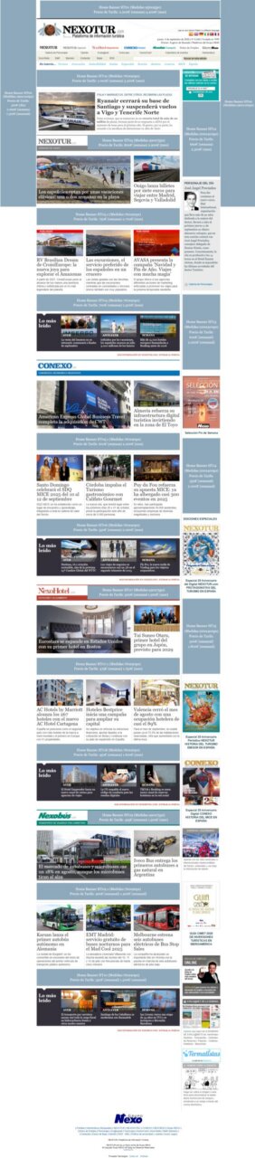 Portada de publicidad de Nexotur con diversos anuncios y promociones
