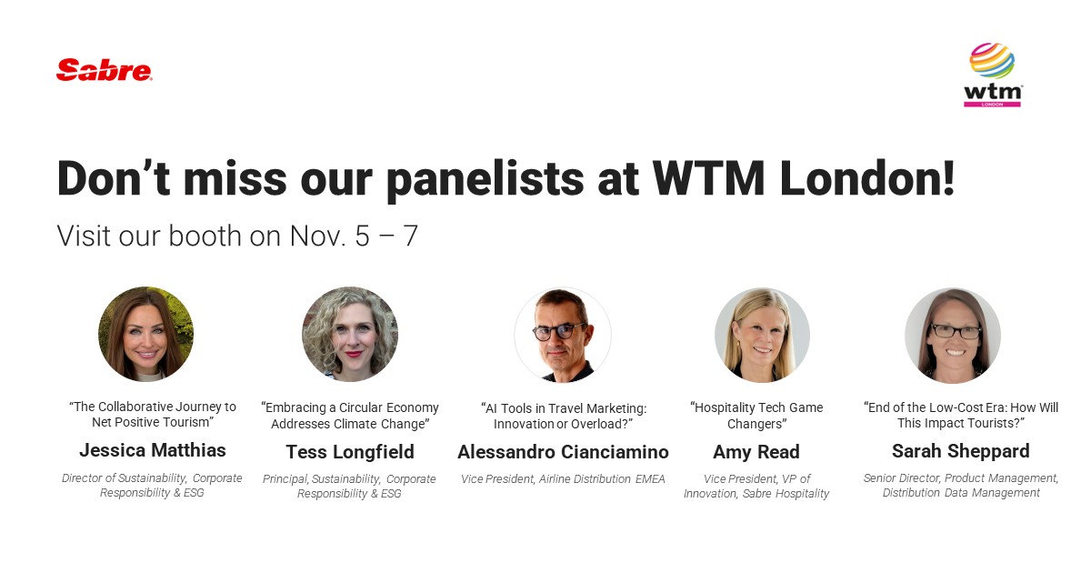 Sabre lidera el debate sobre el futuro de los viajes en WTM London 2024
