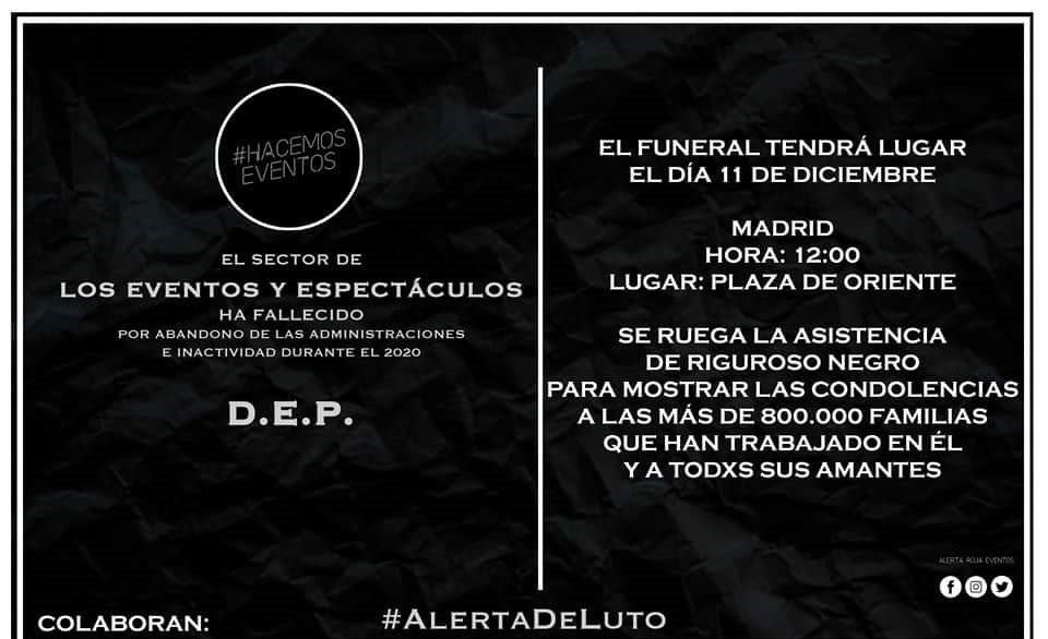 Alerta Roja Eventos, de luto por el Sector el 11D