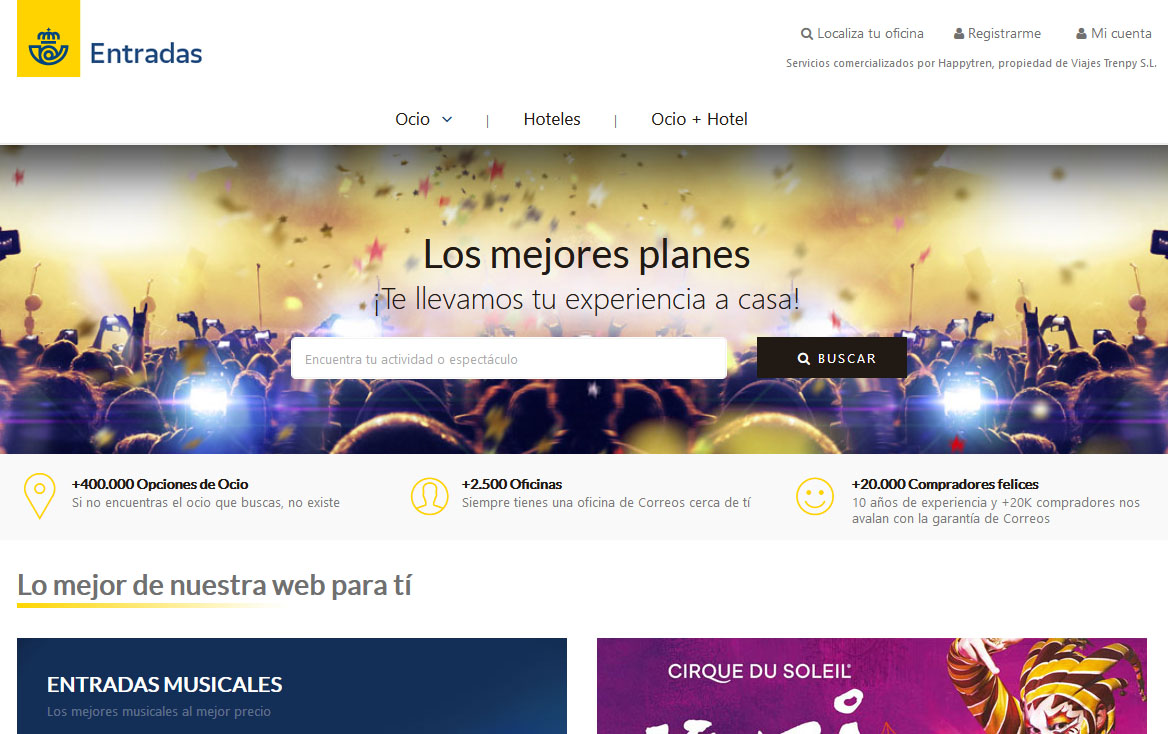 Estrategia de diversificación de Correos: también vende entradas y noches de hotel