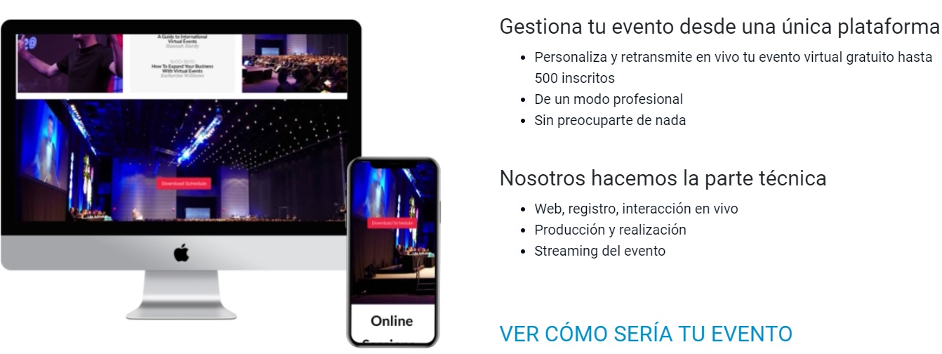 Eventscase Lite: paquete de eventos virtuales rebajado
