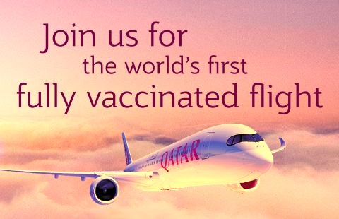 Primer vuelo 100% vacunado contra la COVID-19