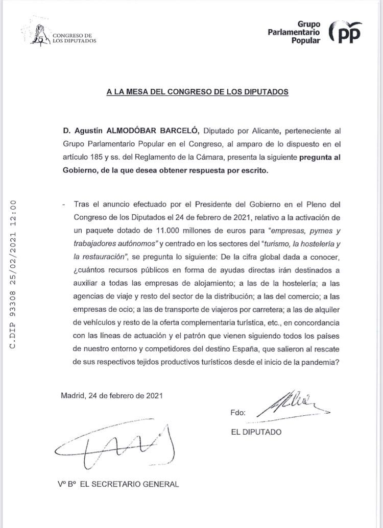 El PP pide a Sánchez que aclare su nuevo plan de ayudas